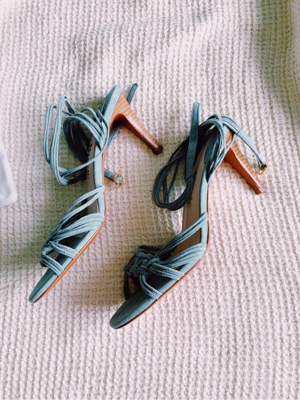NEW, Rouje Mint Green Braided Strap Stiletto Sandals US Size 8. LAST CHANCE! - Picture 6 of 7